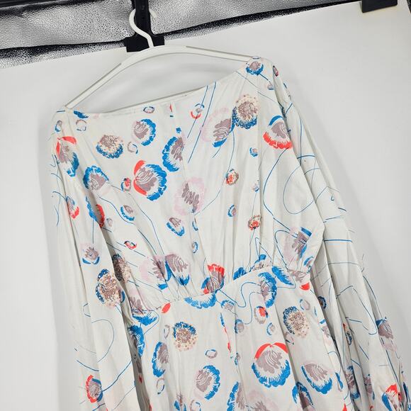 Mochi Sheryn Dress White Embroidered Balloon Sleeve Ruffle Hi-Low Mini Size S - Picture 9 of 10